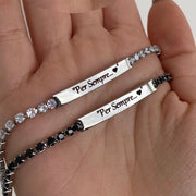 Bracciale tennis targhetta