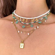 Collana Name perline bianche