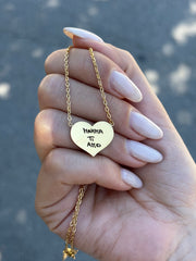 Cuore con incisione calligrafia