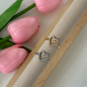 Anello cuore con strass