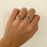 Anello cuore con strass